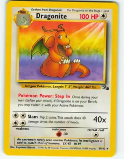 Dragonite - 19/62 Fossil Set - Pokemon TCG - 1999 - Image 1