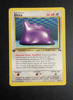 Ditto | 18/62 | Fossil | 1st Edition | Pokemon Card | LP - Image 1