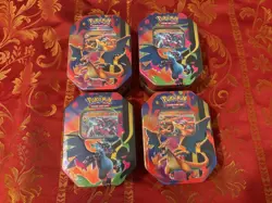 Pokemon TCG Mega Charizard X and Mega Charizard Y Tins Sealed Lot Of 4 - Image 1