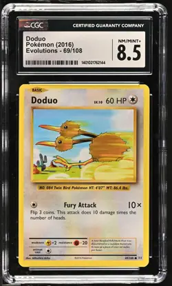 Pokemon XY - Evolutions #69/108 Doduo CGC 8.5 FREE SHIPPING (US Only) - Image 1