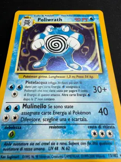 Pokemon Poliwrath 13/102 Set Base Rara Holo Unlimited Wizards ITA Carte Vintage - Image 4