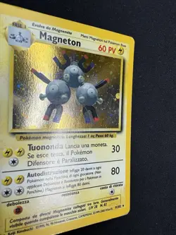 Pokemon Magneton 9/102 Set Base Rara Holo Unlimited Wizards ITA Carte Vintage - Image 5