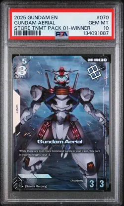 Gundam Card Game - GD01-070 R+ - Gundam Aerial - Store Tournament Winner Card - Image 1