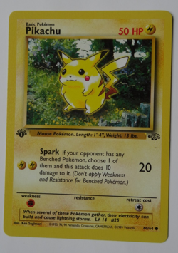POKEMON RARE 1st EDITION JUNGLE ,, PIKACHU ,, 60/64 .1999 - Image 1