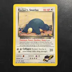 Pokemon TCG Vintage Rocket’s Snorlax Non Holo Rare 33/132 Gym Heroes WotC - Image 1