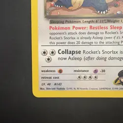 Pokemon TCG Vintage Rocket’s Snorlax Non Holo Rare 33/132 Gym Heroes WotC - Image 5