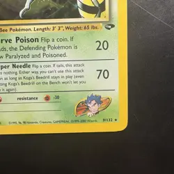 Pokemon Vintage Koga's Beedrill Gym Challenge Unlimited Holo Rare Wotc - Image 4