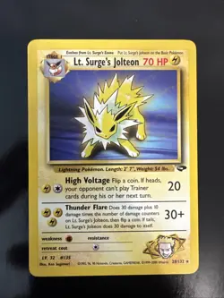 Pokemon TCG Lt. Surge's Jolteon Gym Challenge 28/132 NM - Image 1