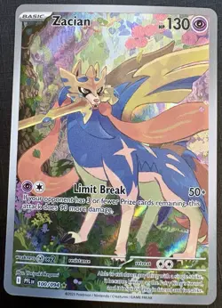 Pokemon TCG: 2025 Zacian 100/094-ILLUSTRATION RARE HOLO-Phantasmal Flames - Image 1