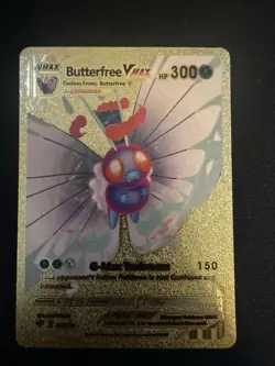 Butterfree VMAX Gold Toned Foil Pokemon Card Fan Art Display Card HP300 - Image 1
