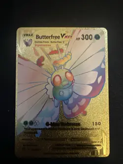 Pokemon Rainbow Butterfree Vmax Gold Foil Fan Art Card - Image 1