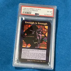 1995 Illuminati NWO Assassins Enough is Enough Trump Card PSA 6 - Image 3