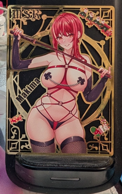 Makima Chainsaw Man #154/200 Waifu Gold Premium Metal Card Anime Goddess Story - Image 1
