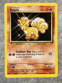Vulpix 068/102 Pokemon TCG Base Set Vintage WOTC Card Regular (Near Mint) 6 - Image 1