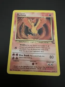 Moltres 27/62 Fossil Unlimited 1999 Pokemon Card Rare NM - Image 1