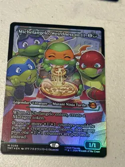 mtg showcase borderless foil Michelangelo Weirdness to 11, TMNT, unplayed - Image 1