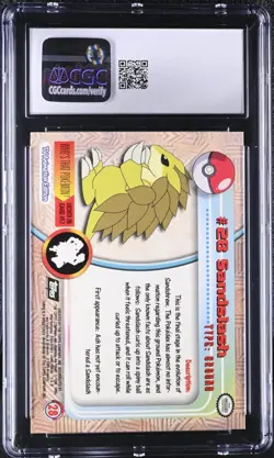1999 Pokemon Topps Foil #24 Sandslash GEM MINT 10 CGC - Image 2