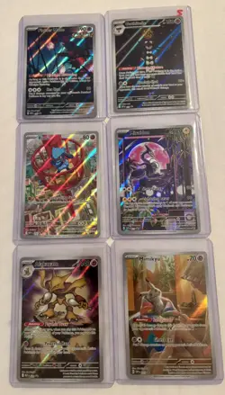 (6) Pokemon Promo Illustration Rare Lot Mimiyku Riolu Alakazam Miraidon and More - Image 1