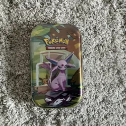 Pokemon TCG Scarlet & Violet Prismatic Evolutions Mini Tin Espeon - Sealed - Image 1