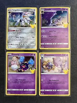 2021 Pokemon TCG Celebrations Solgaleo 021/025 Lunala Cosmoem Cosmog 4Total - Image 1