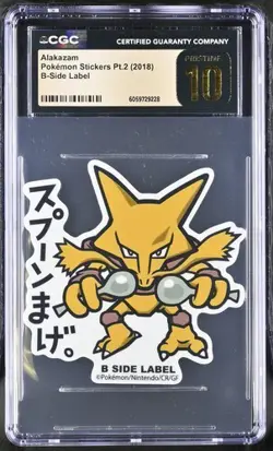 ✨✨✨ CGC 10 Pristine 2018 Pokemon B-Side Label Stickers Alakazam - Image 1