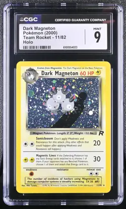 POKEMON 2000 Team Rocket DARK MAGNETON #11 Holo⭐CGC 9 MINT⭐ - Image 1