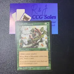 Wall of Blossoms , MTG Stronghold (1998). Uncommon Green Creature Near Mint - Image 1