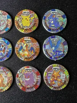 Pokemon Banpresto Menko Battle Chips Lot Of 12 Charizard Pikachu Gengar Mew ++ - Image 3
