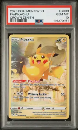 Pokemon Pikachu Crown Zenith Galarian Gallery Ultra Rare Holo PSA 10 - Image 1