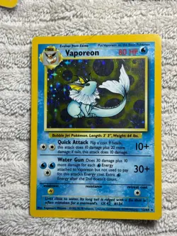 Pokemon Vaporeon No Symbol Jungle Set Holo Rare 12/64 NM - Image 1