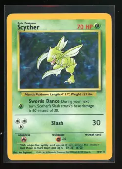 Scyther 10/64 Holo Rare Jungle No Symbol Pokemon LP/NM - Image 1