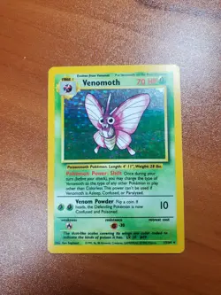 Pokemon Card - Error Venomoth Jungle 13/64 Holo Rare No Set Symbol Misprint LP - Image 1
