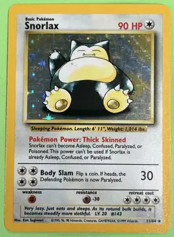 1999 Pokemon Jungle Snorlax 11/64 Holo No Symbol ERROR NEAR MINT NO PLAY - Image 1