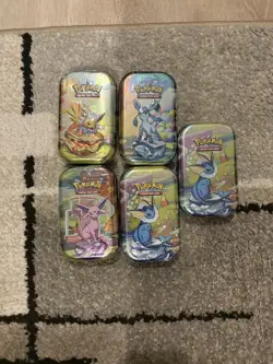 5 x Pokemon TCG Prismatic Evolutions Mini Tins - Sealed ✅ - Image 1