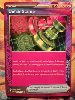 Unfair Stamp Ace Spec Pokemon Card, Twilight Masquerade, 165/167 - Image 1