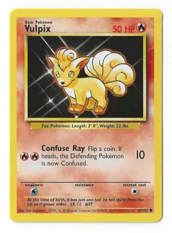 Vulpix 68/102 - Base Set - 4th print - Pokemon TCG - WoTC - 1999-2000 - LP - Image 1