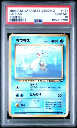 1998 POKEMON JPN VENDING SER II #131 LAPRAS PSA 10 - Image 1