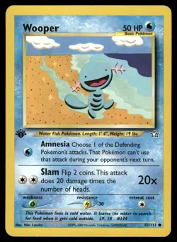 Pokemon Cards Wooper 82/111 1ST EDITION Neo Genesis WOTC Common NM - Image 1