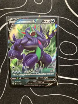 POKEMON CARD GRIMMSNARL V 114/189 DARKNESS ABLAZE FULL ART ULTRA RARE MINT PF - Image 1