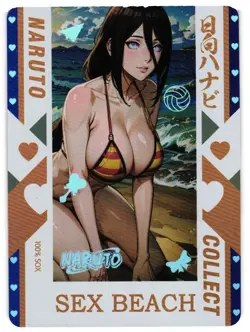 Hanabi Hinata NARUTO SEX BEACH Double Sided Waifu CCG Goddess Story Anime Card - Image 1