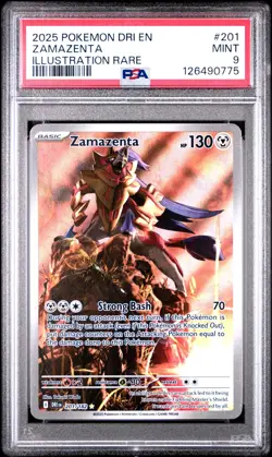 Pokemon TCG Zamazenta 201/182 Destined Rivals Illustration Rare PSA 9 - Image 1