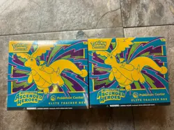 X2 Pokemon Ascended Hero’s Pokemon Center Elite Trainer Box ETB SEALED In Hand - Image 1