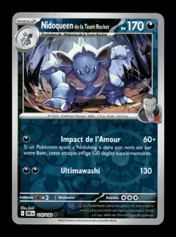 Carte Pokemon Nidoqueen de la Team Rocket Reverse 116/182 Rivalites Destinees Fr - Image 1