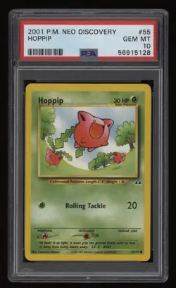 2001 Pokemon Neo Discovery PSA 10 HOPPIP Non Holo #55 *NICE* Low POP7 - Image 1