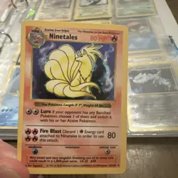 NINETALES | Pokemon Base Set 12/102 | Rare Holo | LP| Shadowless!! - Image 1