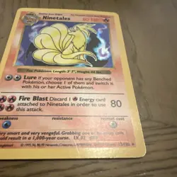 NINETALES | Pokemon Base Set 12/102 | Rare Holo | LP| Shadowless!! - Image 2