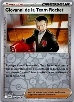 Carte Pokemon Dresseur Giovanni de la team Rocket 174/182 Reverse - 2025 - Image 1