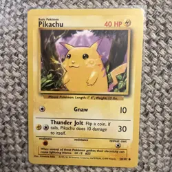 Pikachu 58/102 Base Set Unlimited Regular HP/MP Pokemon TCG - Image 1