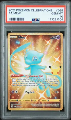 2021 POKEMON CELEBRATIONS #025 FULL ART/MEW PSA 10 - Image 1