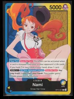 Nami (041) OP11-041 One Piece A Fist of Divine Speed Leader Near Mint - Image 1